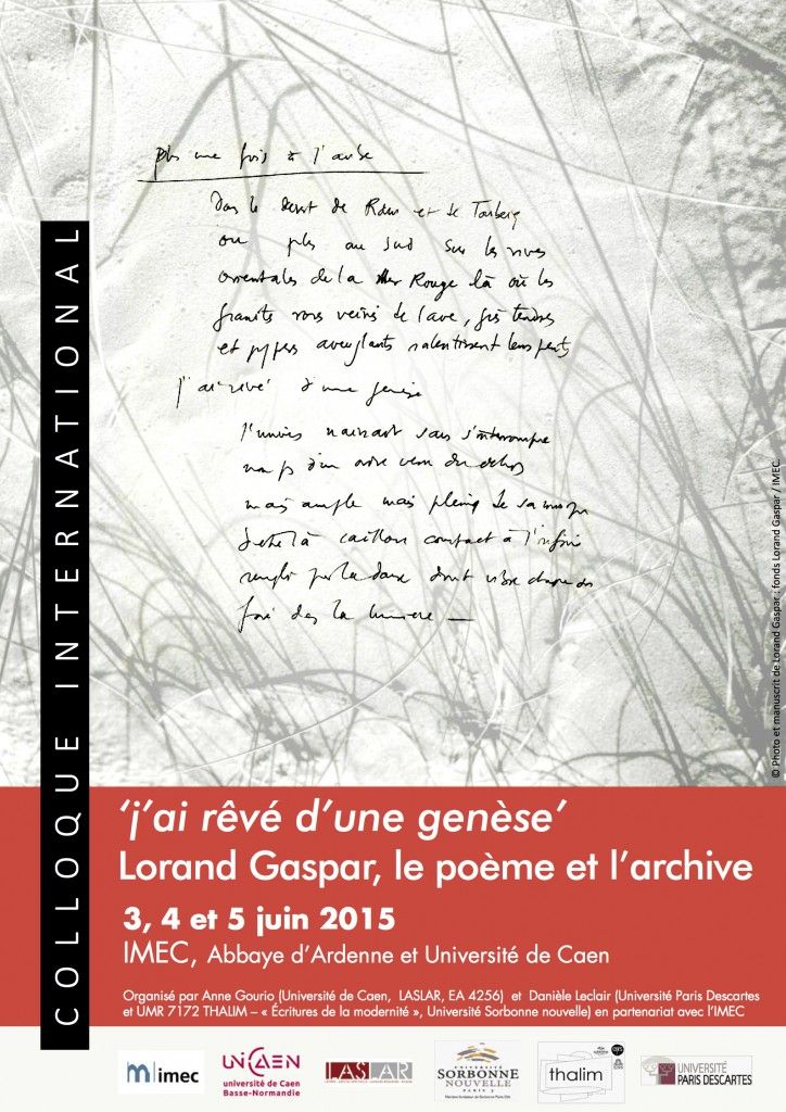 « J’ai rêvé d’une genèse » : Lorand Gaspar, le poème et l’archive