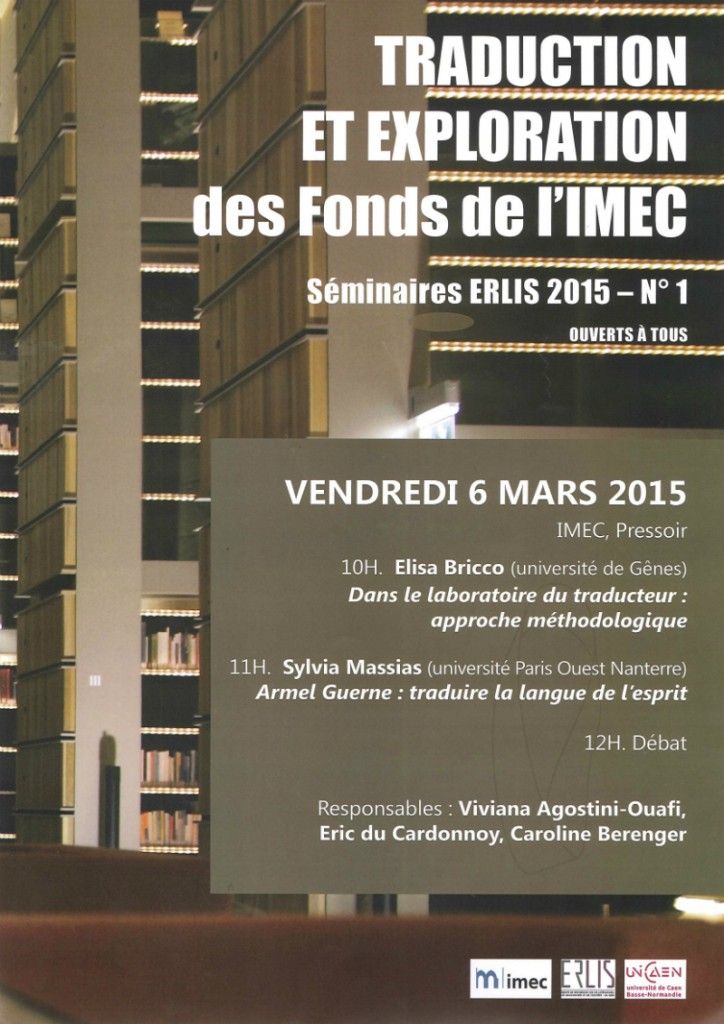 Séminaire ERLIS : traduction et exploration des fonds de l'Imec