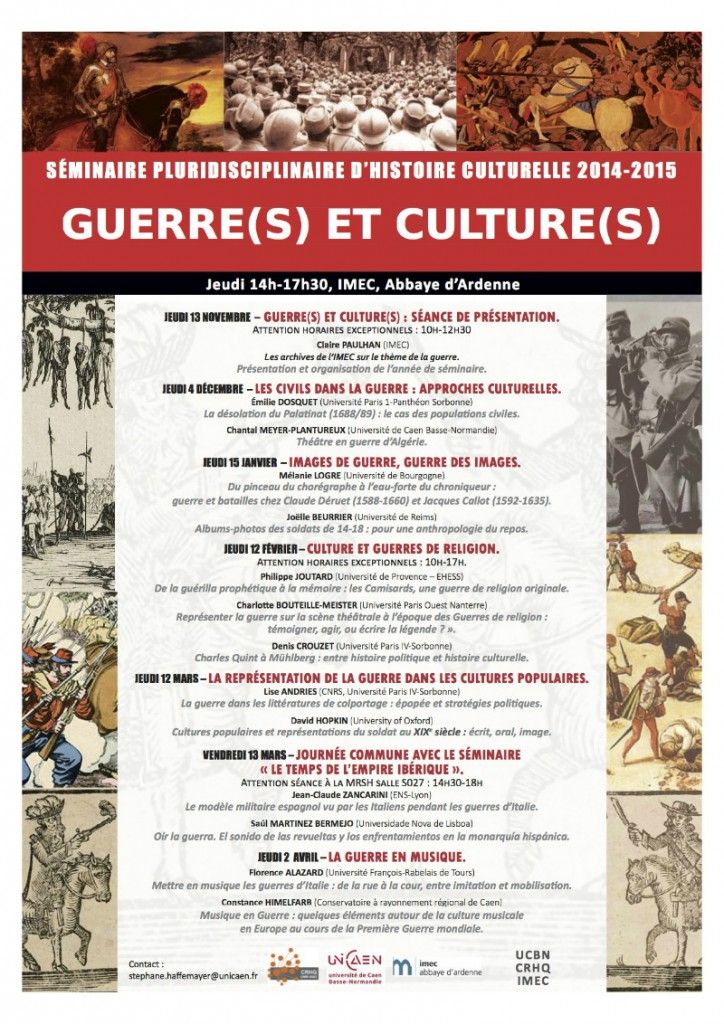 Séminaire pluridisciplinaire d’histoire culturelle : Guerre(s) et culture(s)