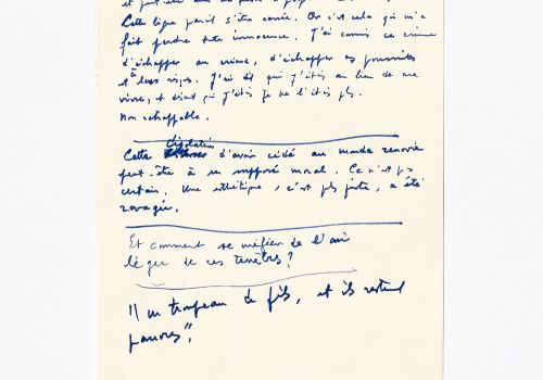 Jean Genet. Notes manuscrites, [s. d.]. Archives Jean Genet / Imec. Photo Michaël Quemener.