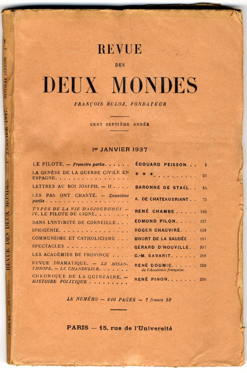 image for La Revue des Deux Mondes (créée en 1829)