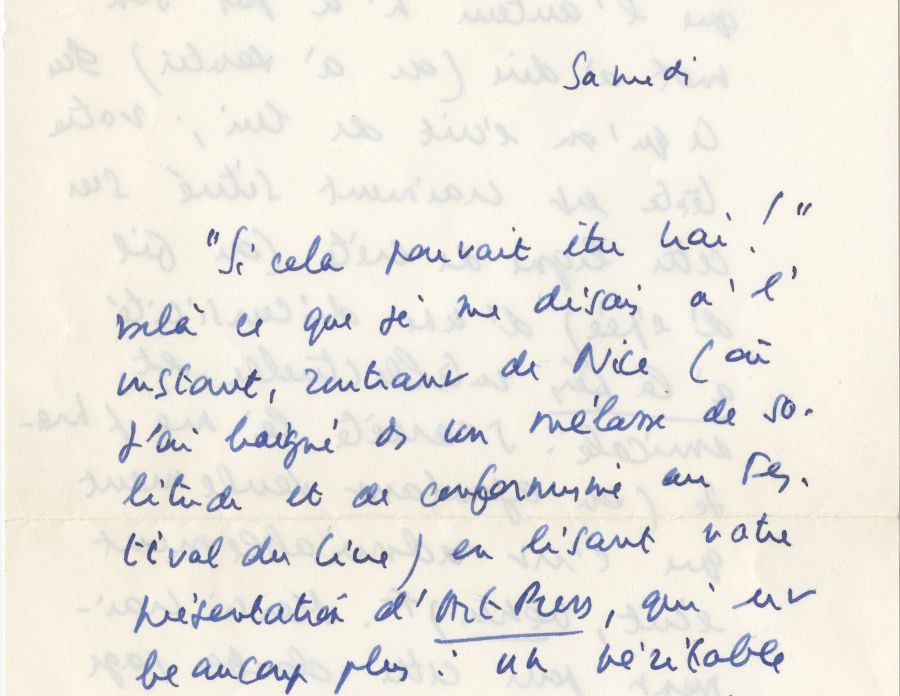Lettre de Roland Barthes. Barthes lettre et dessin.