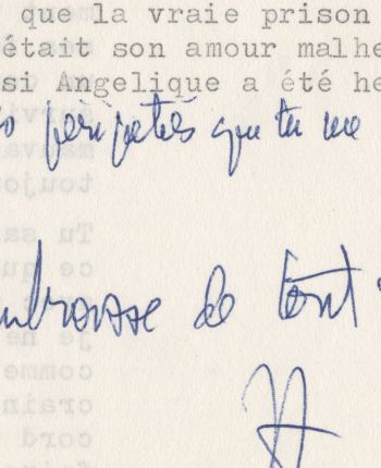 Lettre d'Hélène Legotien à Franca Madonia