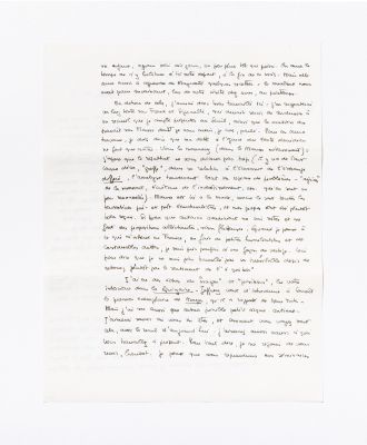 Lettre d’Hubert Damisch à Jacques Derrida, 3 janvier 1973, Archives Hubert Damisch/Imec. © Michaël Quemener/Imec