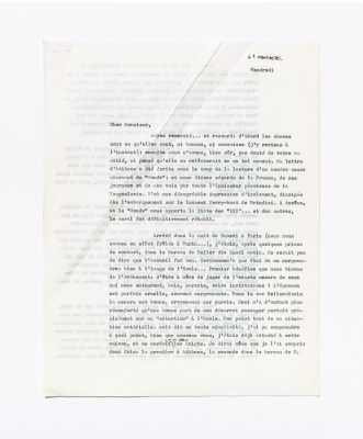 Lettre d’Hubert Damisch à Pierre Francastel, 1960, Archives Hubert Damisch/Imec. © Michaël Quemener/Imec