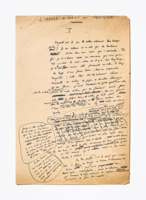 Manuscrit de L'Année a perdu son printemps, roman inachevé et inédit d'Edgar Morin, 1946-1948, archives Edgar Morin/Imec.